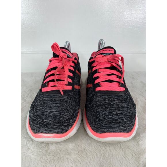 Skechers Womens Flex Sole Sneakers Pink/Black Size 8 - Picture 2 of 9